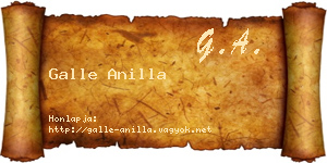Galle Anilla névjegykártya